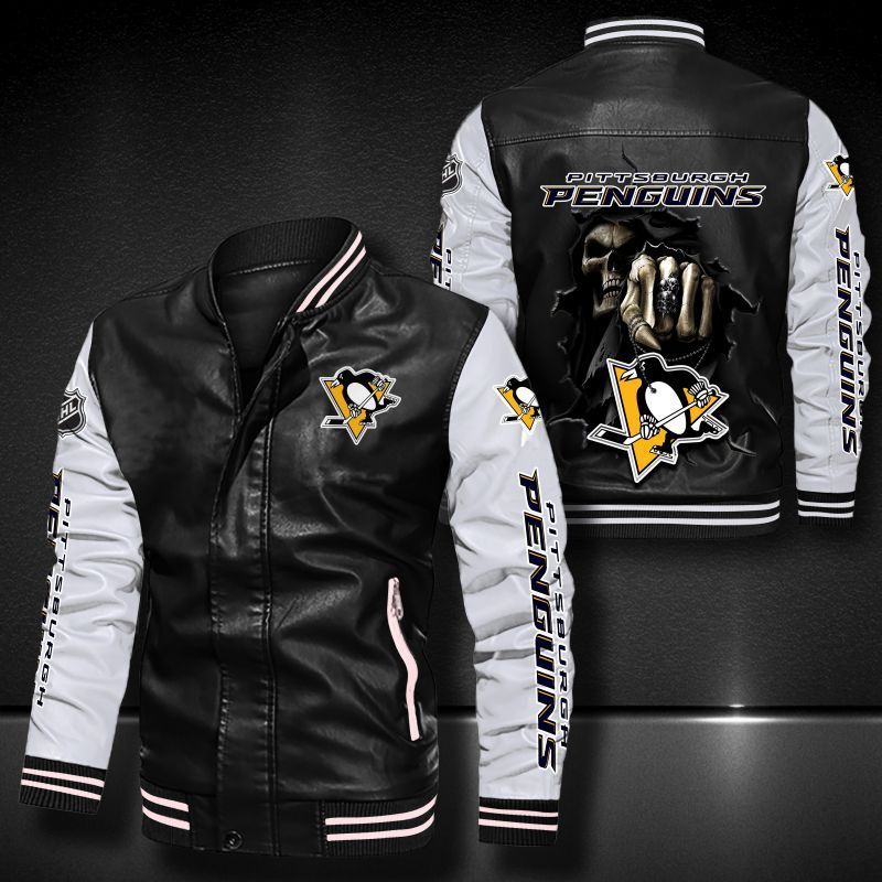 Pittsburgh Penguins Leather Bomber Jacket 1253