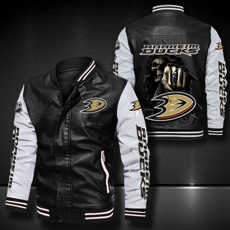 Anaheim Ducks Leather Bomber Jacket 1231