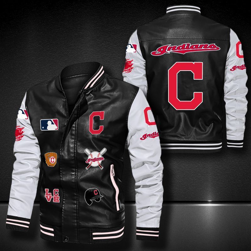 Cleveland Indians Leather Bomber Jacket 528