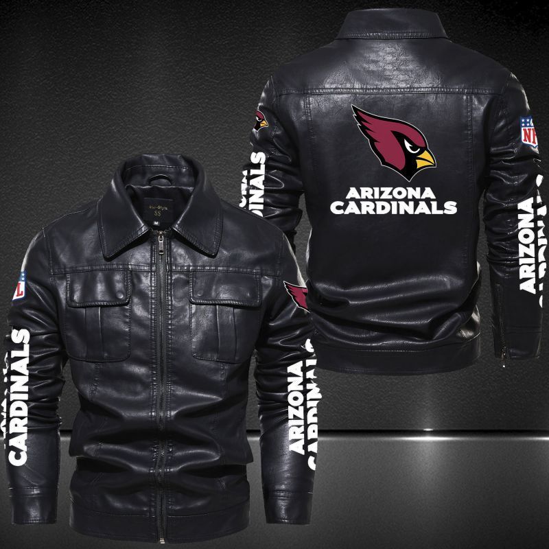 Arizona Cardinals  Lapel Leather Jacket 001