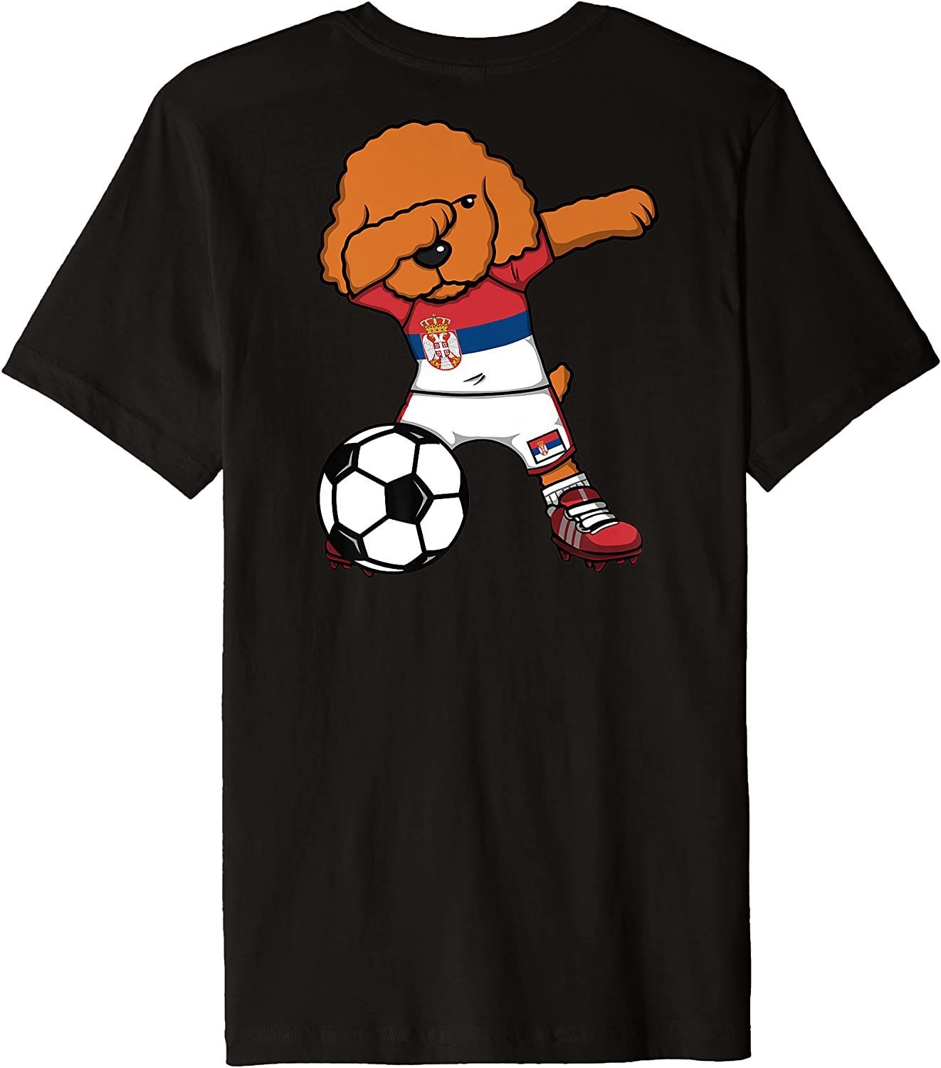 Dabbing Poodle Dog Serbia Soccer Fans Jersey Football Sport Premium T-Shirt