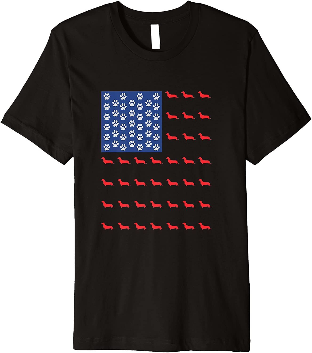 Dachshund Dog American Flag 4th Of July T-Shirt