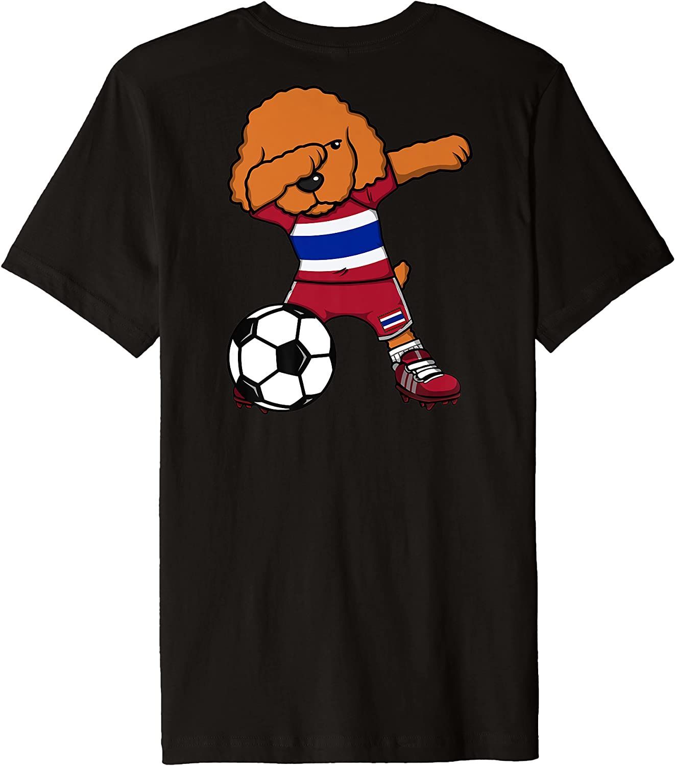 Dabbing Poodle Dog Thailand Soccer Fans Jersey Football T-Shirt