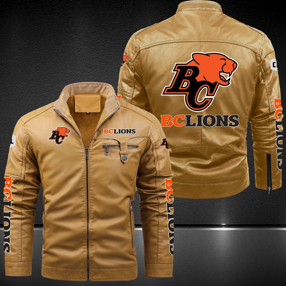 BC Lions Fleece Leather Jacket 9001