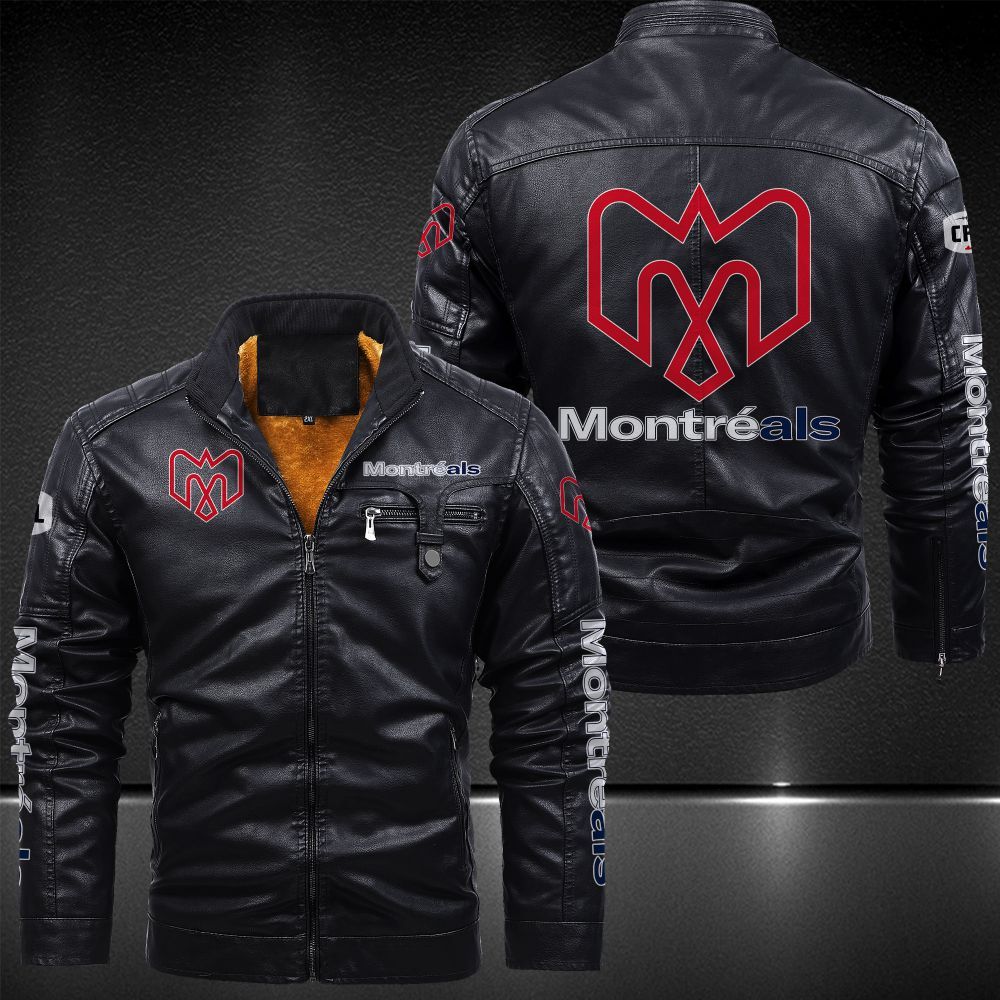 Canada Montreal Alouettes Fleece Leather Jacket 9003