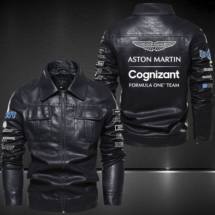 Aston Martin Cognizant F1 Team Lapel Leather Jacket 9003