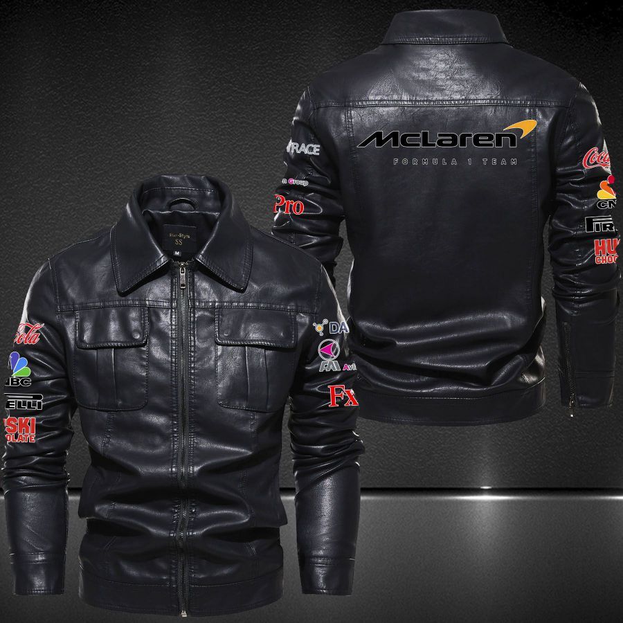 McLaren F1 Team Lapel Leather Jacket 9004