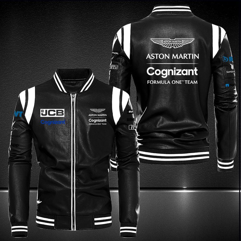 Aston Martin Cognizant F1 Team Leather Bomber Jacket 9051