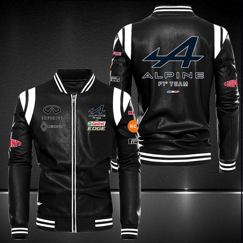 Alpine F1 Team Leather Bomber Jacket 9050