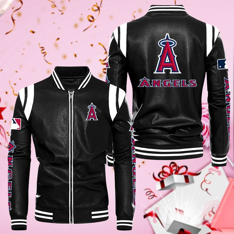 Los Angeles Angels Leather Bomber Jacket 1021