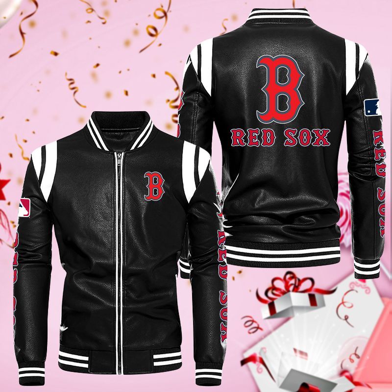 Boston Red Sox Leather Bomber Jacket 1012