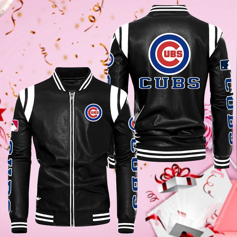 Chicago Cubs Leather Bomber Jacket 1013