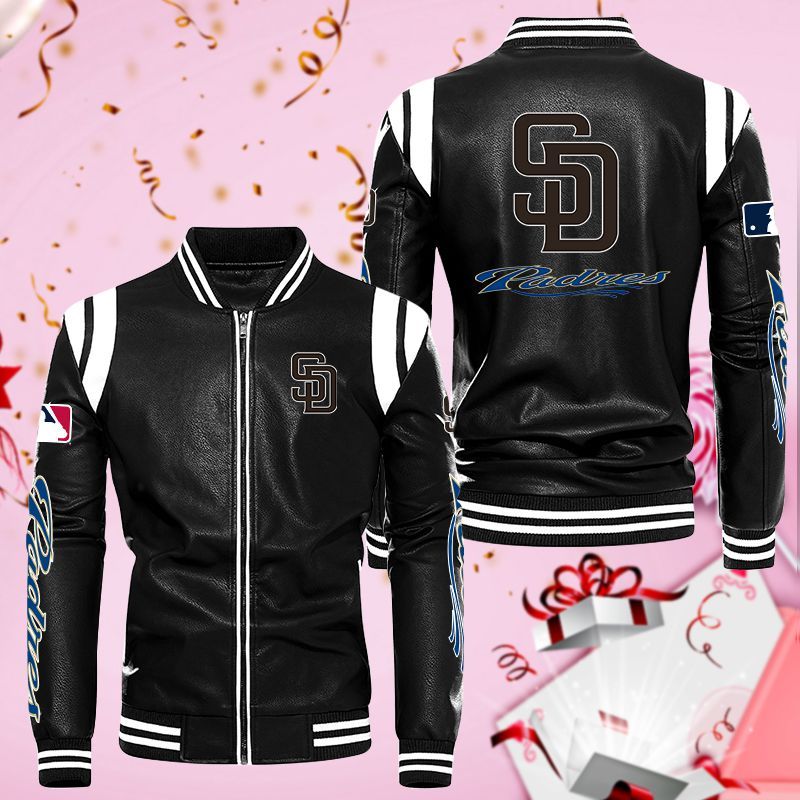 San Diego Padres Leather Bomber Jacket 1031