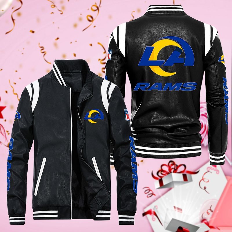 Los Angeles Rams Leather Bomber Jacket 036