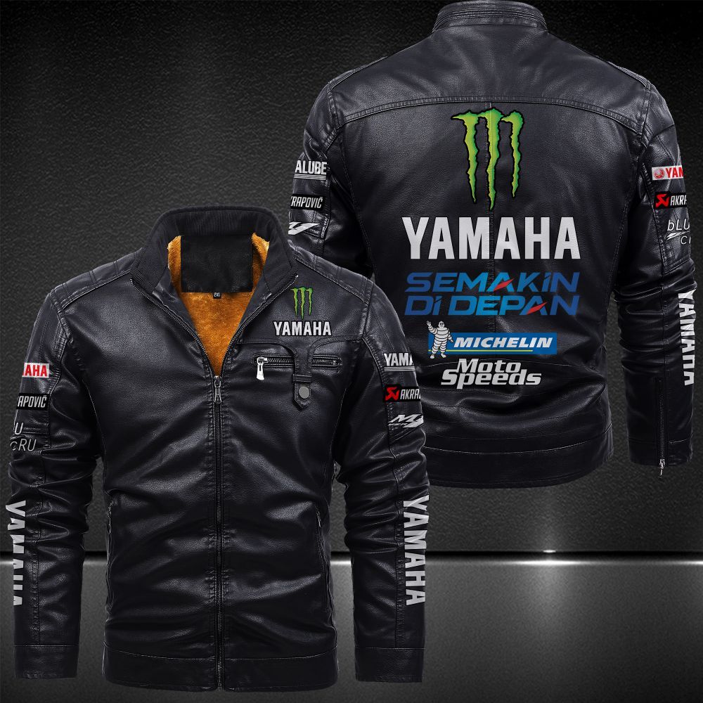Monster Energy Yamaha MotoGP Fleece Leather Jacket 9013