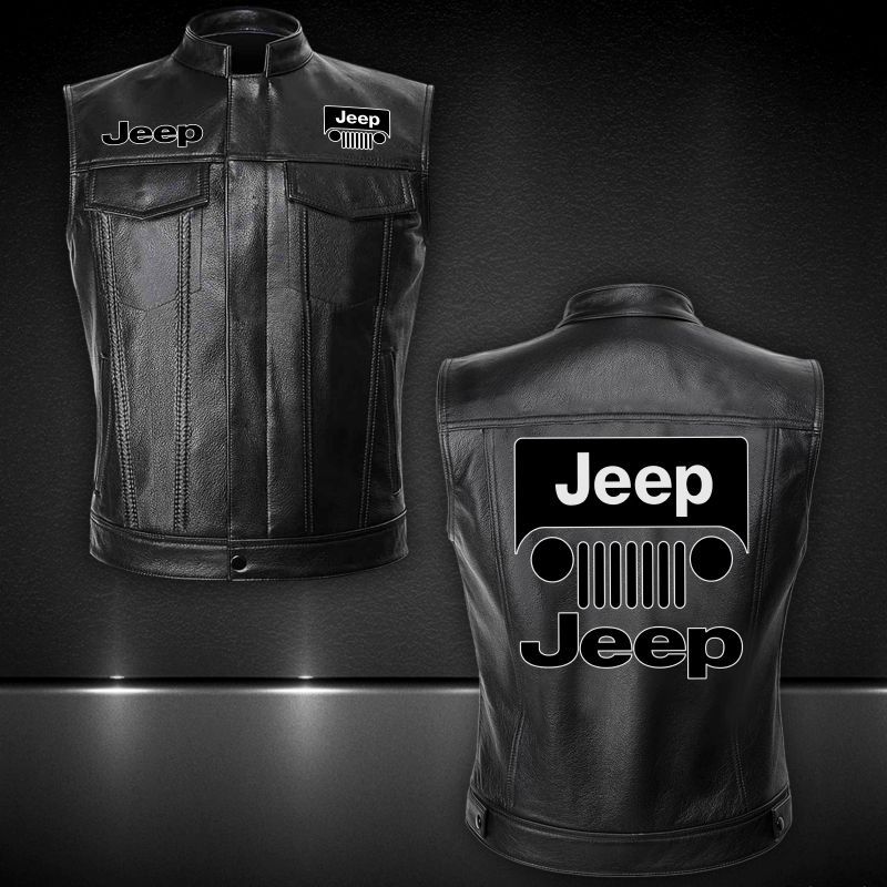 Jeep Leather Vest Jacket 028