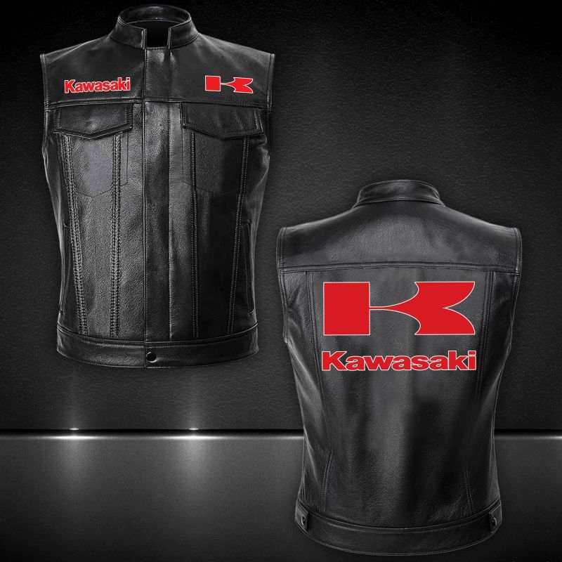 Kawasaki Leather Vest Jacket 031