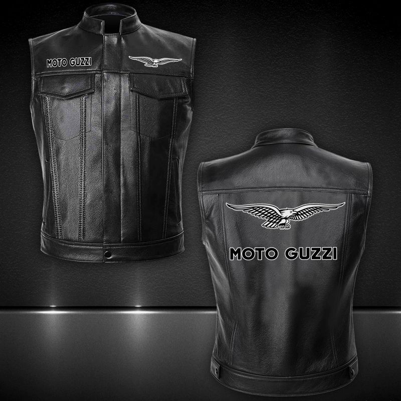 Moto Guzzi Leather Vest Jacket 040
