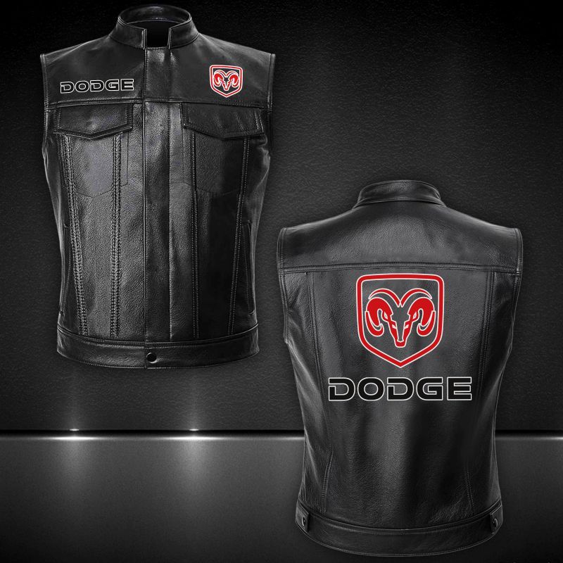 Dodge Leather Vest Jacket 017