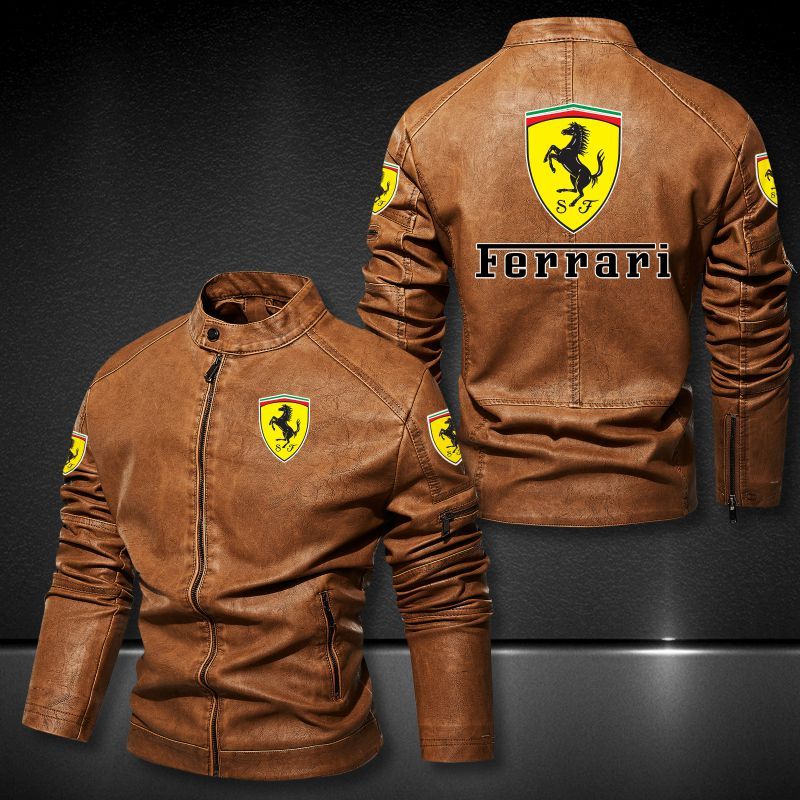Ferrari Collar Leather Jacket 058