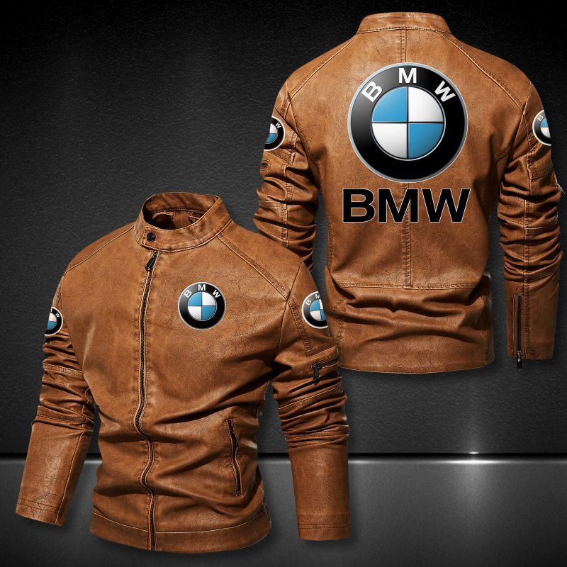 BMW Collar Leather Jacket 043