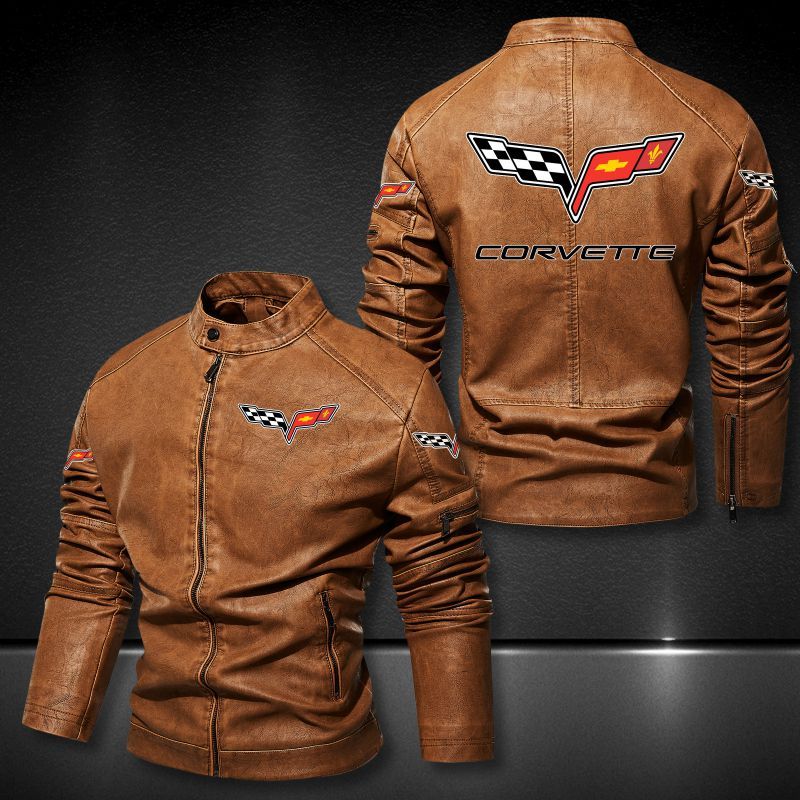 Chevrolet Corvette Collar Leather Jacket 052