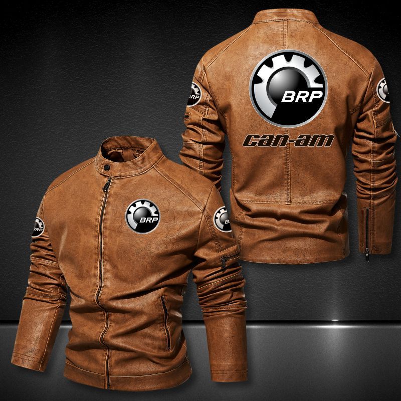 Can-Am motorcycles Collar Leather Jacket 047
