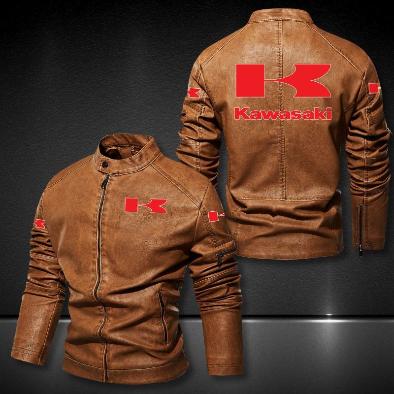Kawasaki Collar Leather Jacket 069