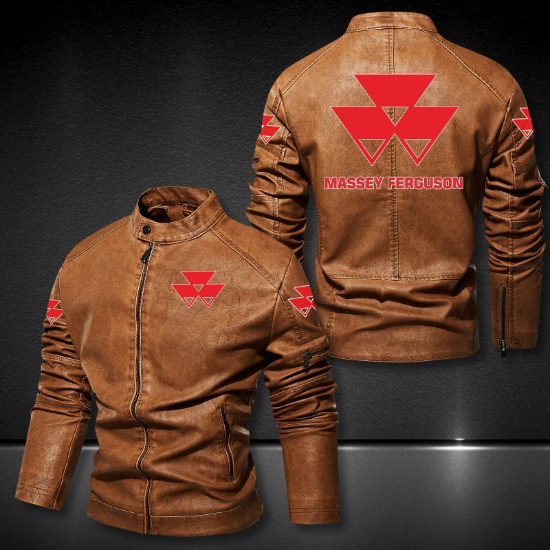 Massey Ferguson Collar Leather Jacket 073