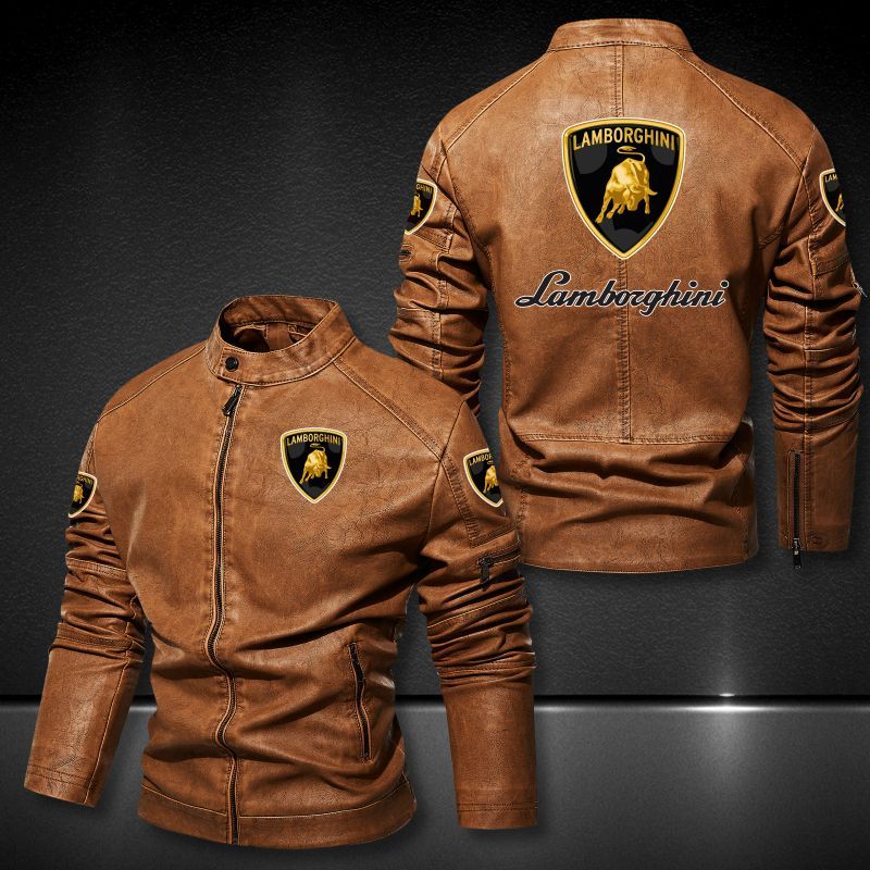 Lamborghini Collar Leather Jacket 072