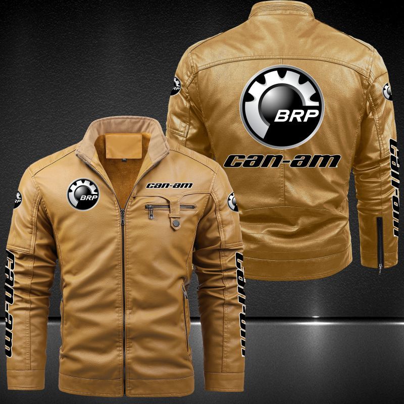 Can-Am motorcycles Fleece Leather Jacket 009