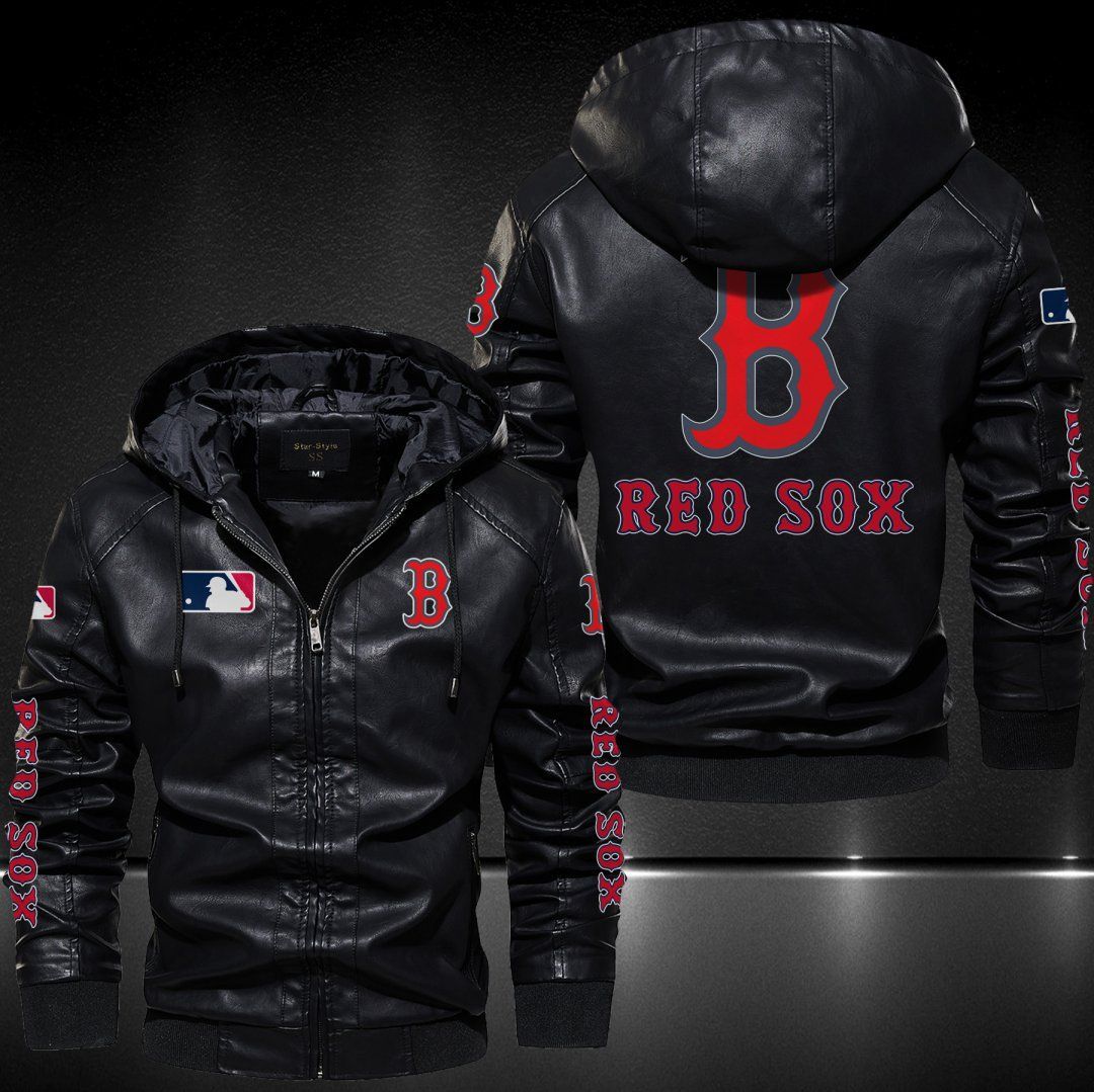 Boston Red Sox Hooded Leather Jacket 9013
