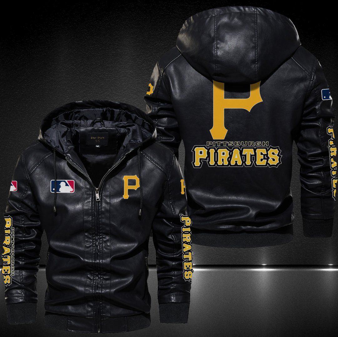 Pittsburgh Pirates Hooded Leather Jacket 9031