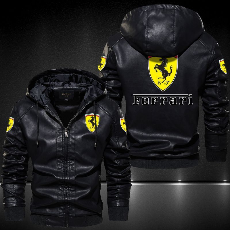 Ferrari Hooded Leather Jacket 2024