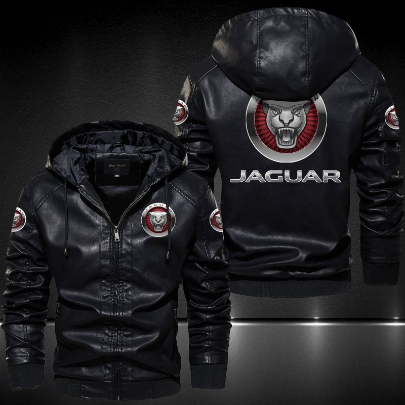Jaguar Cars Hooded Leather Jacket 2031