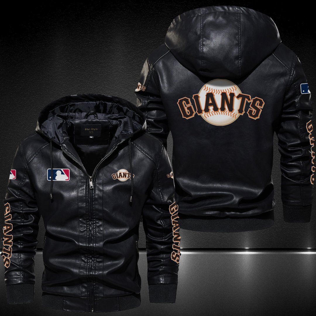 San Francisco Giants Hooded Leather Jacket 9033