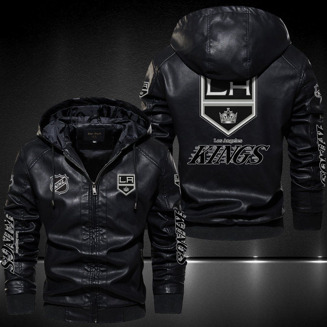 Los Angeles Kings Hooded Leather Jacket 9115
