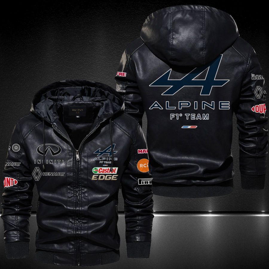 Alpine F1 Team Hooded Leather Jacket 9134