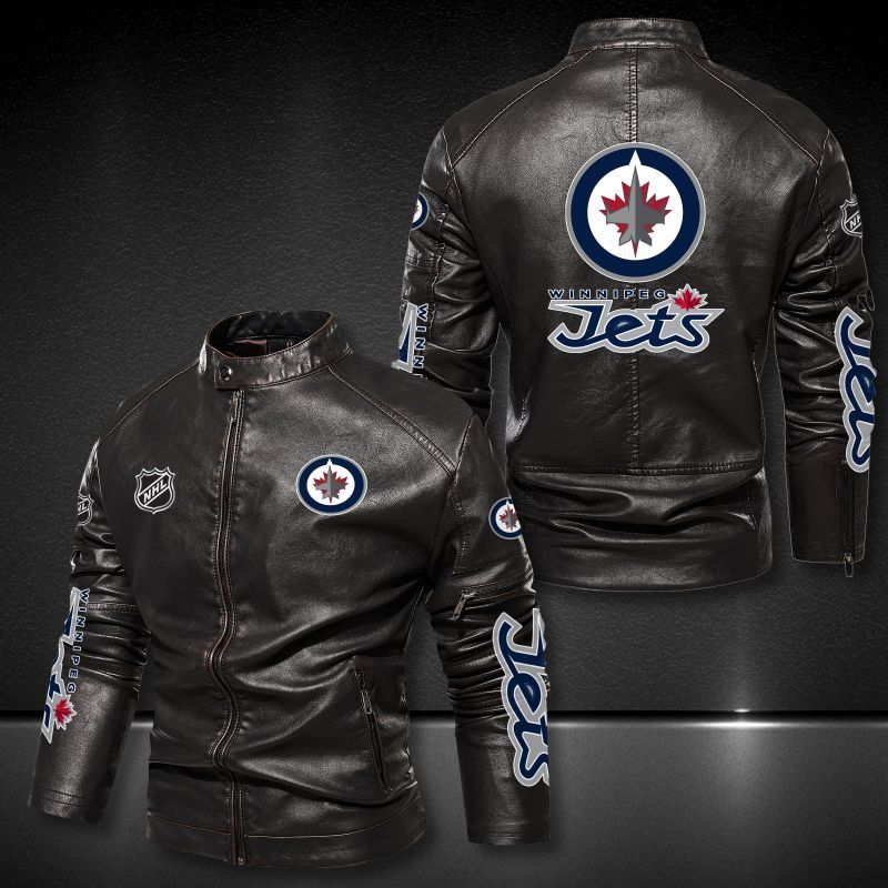 Winnipeg Jets Collar Leather Jacket 2030