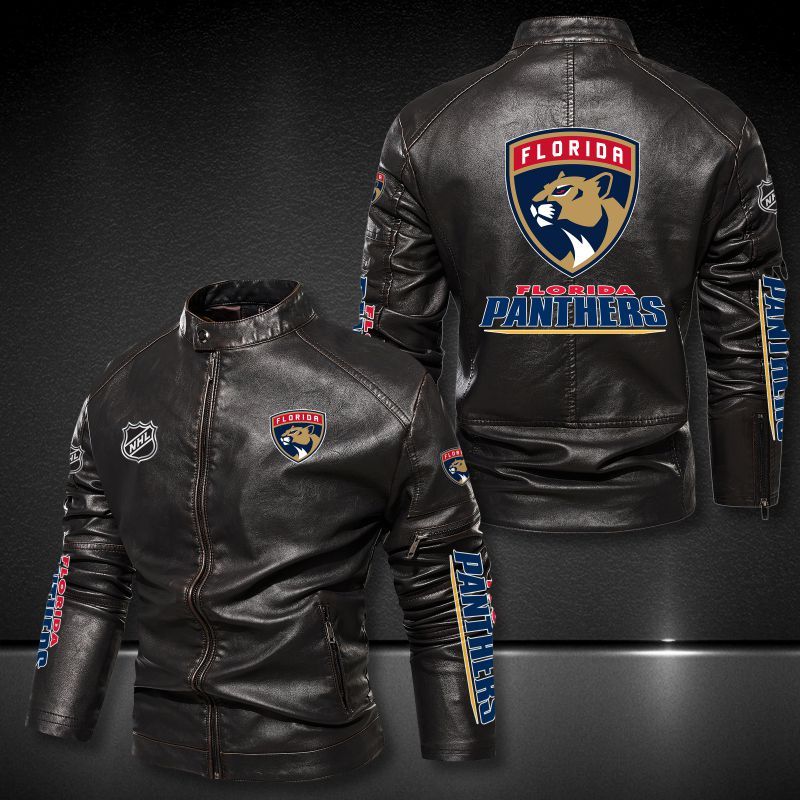 Florida Panthers Collar Leather Jacket 2012