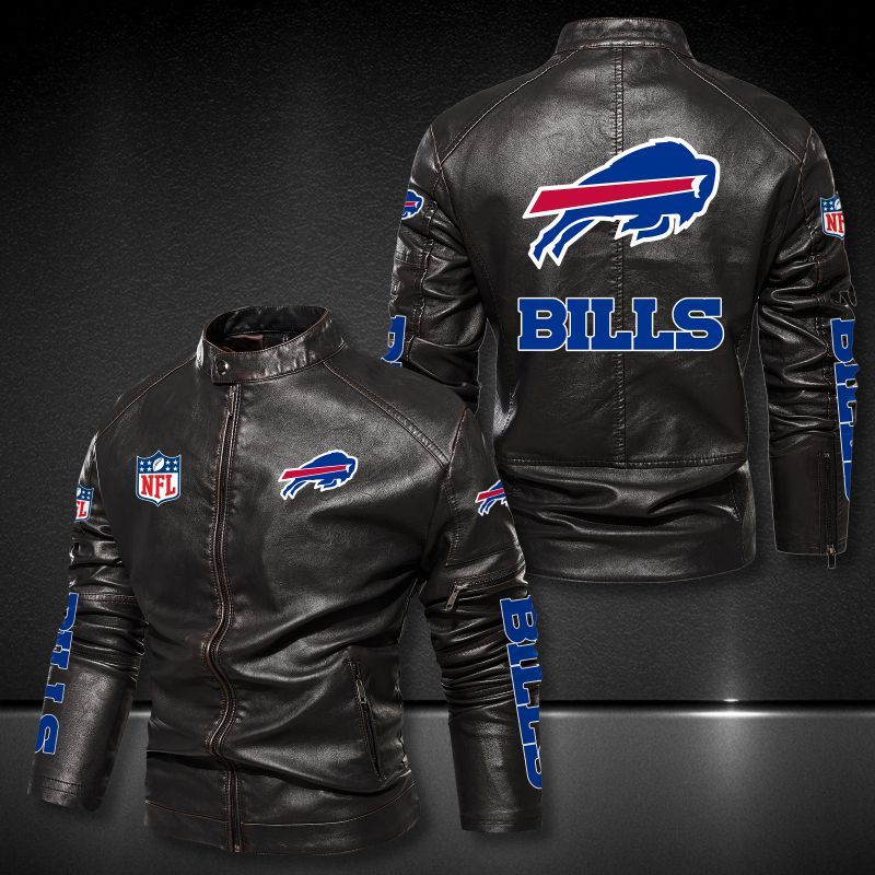 Buffalo Bills Collar Leather Jacket 004