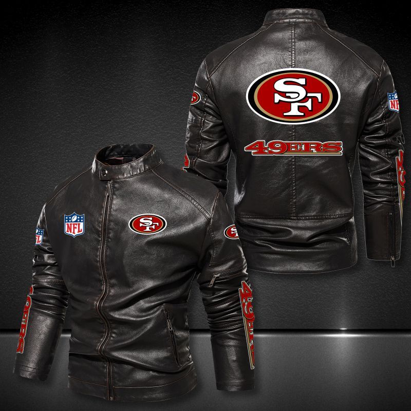 San Francisco 49ers Collar Leather Jacket 028