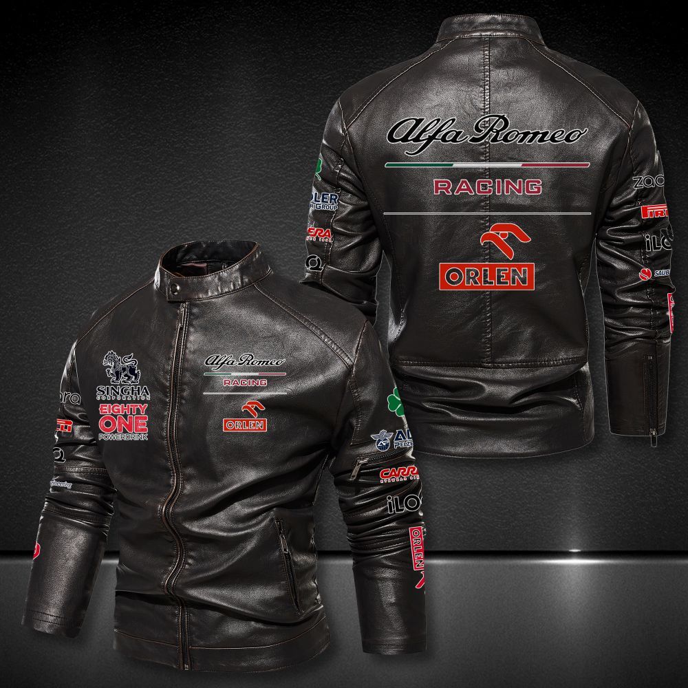 Alfa Romeo Racing ORLEN Collar Leather Jacket 9001