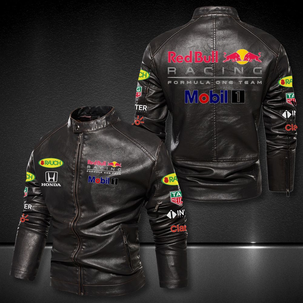 Red Bull Racing Honda Collar Leather Jacket 9006