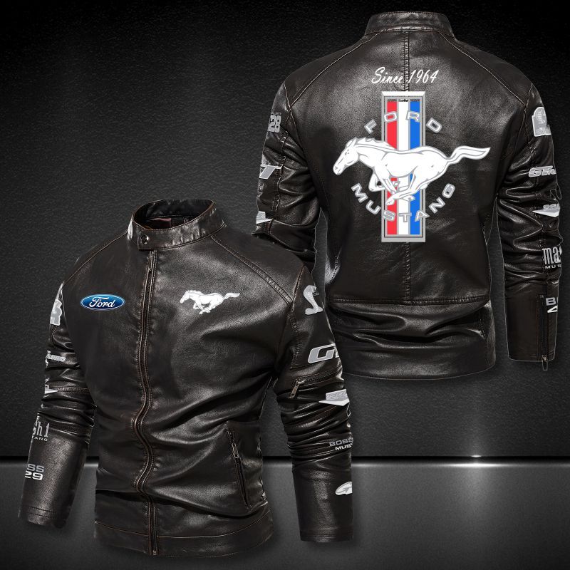 Ford Mustang Collar Leather Jacket 5000