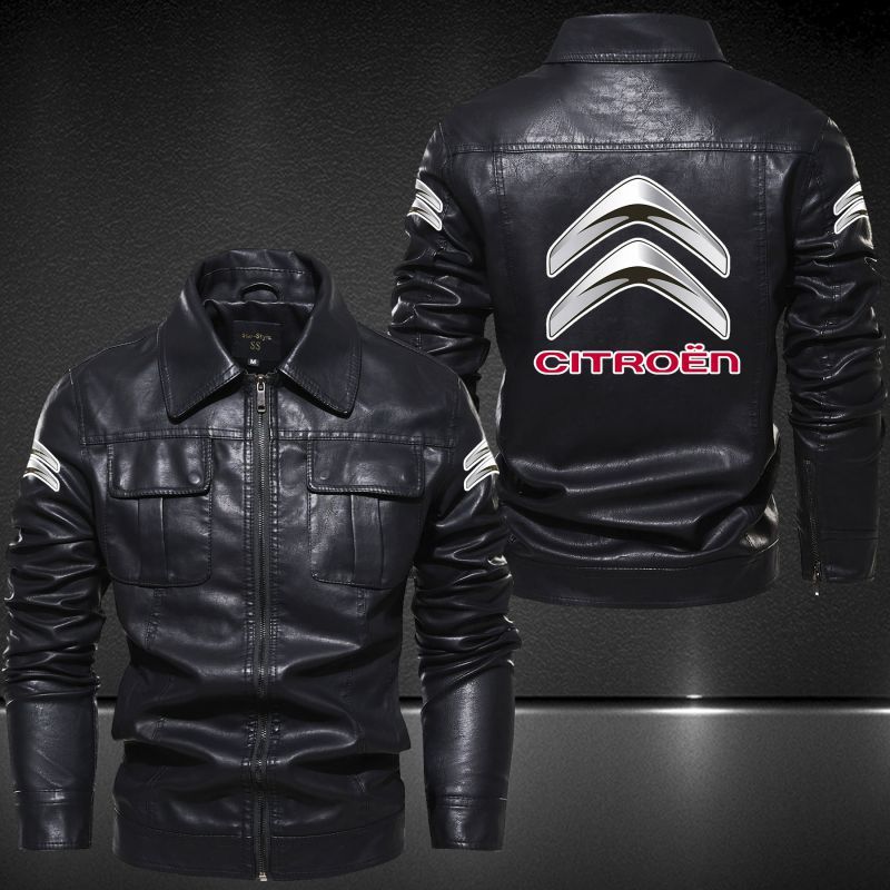 Citroen Lapel Leather Jacket 2075