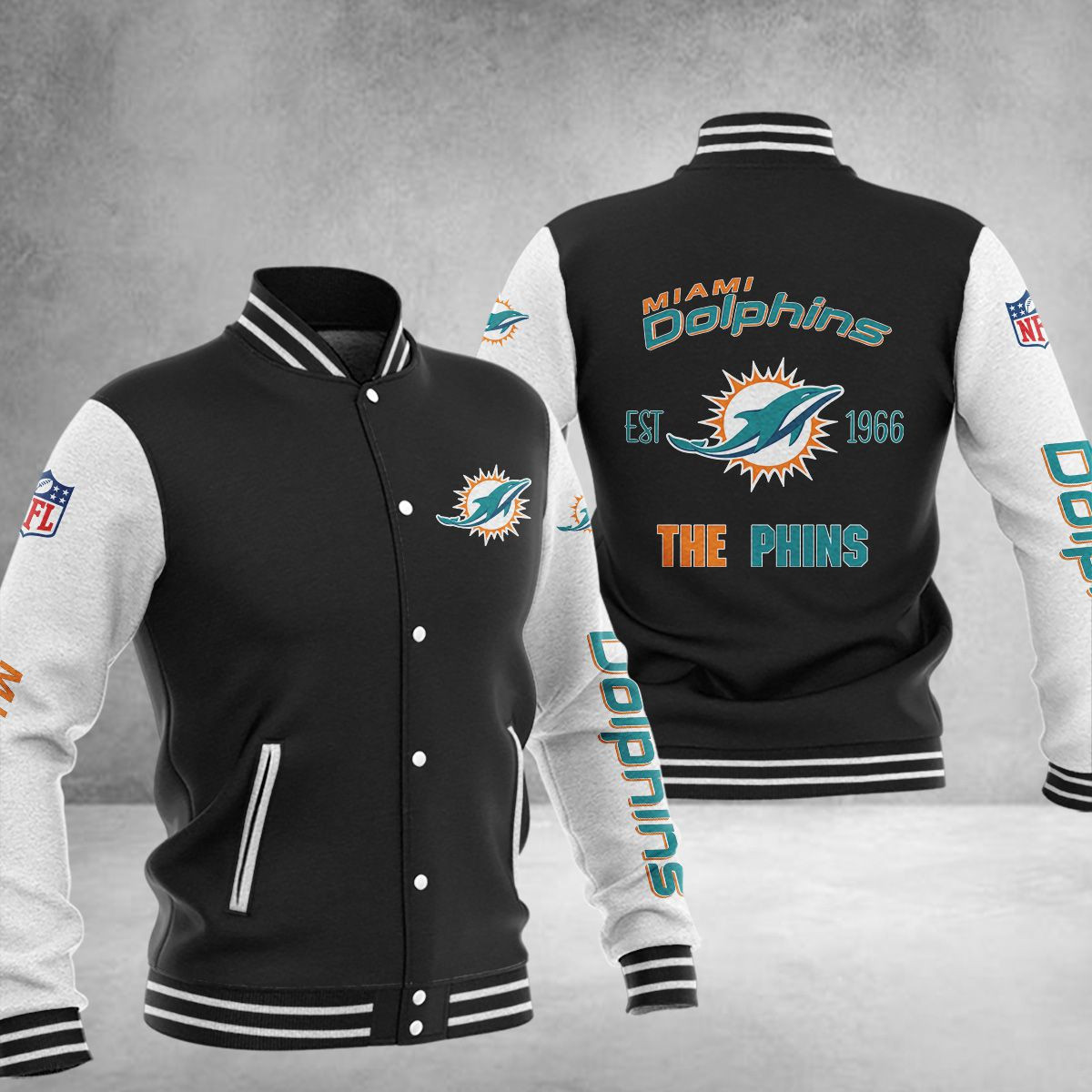 Miami Dolphins Baseball Jacket 1519