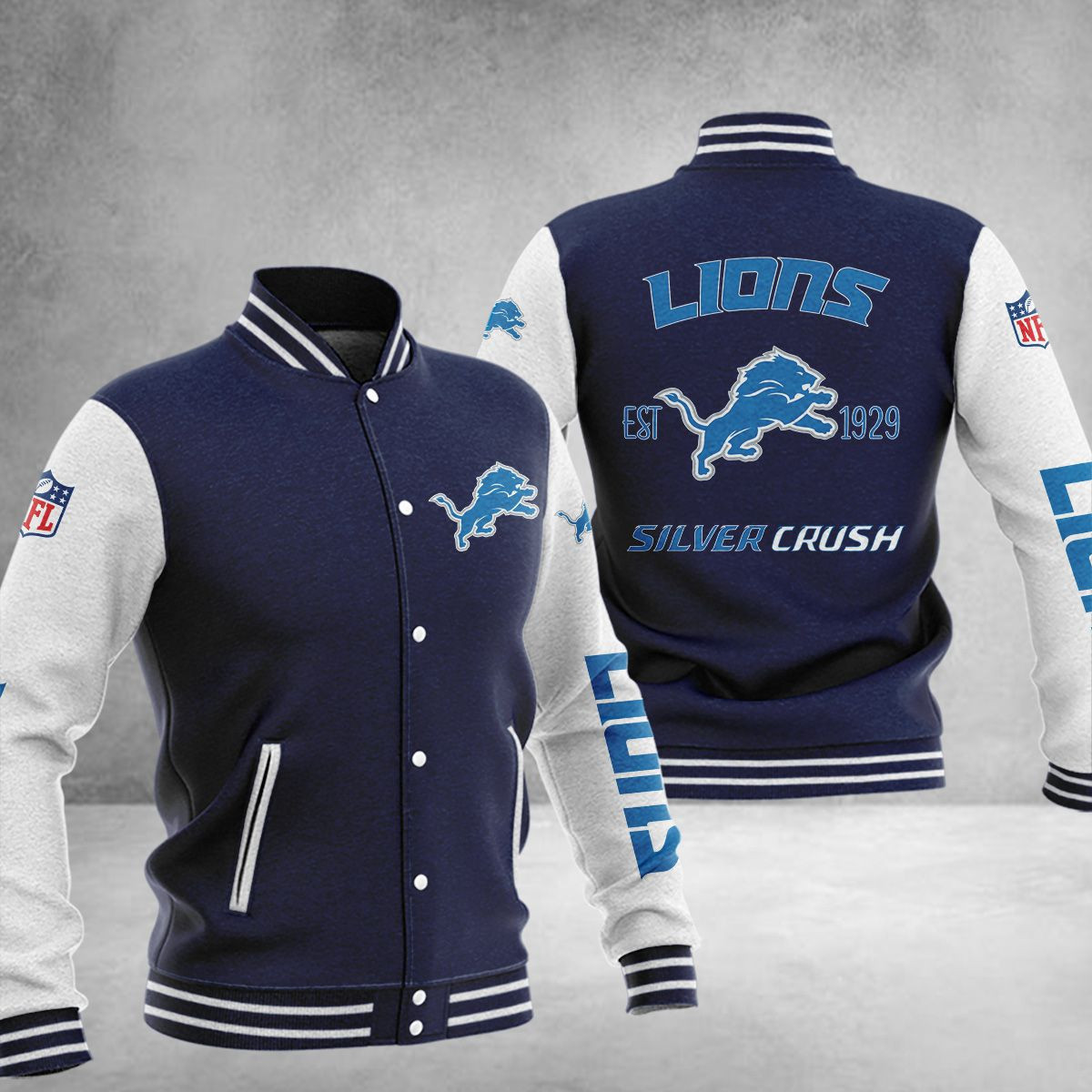 Detroit Lions Baseball Jacket 1511 – Nousty