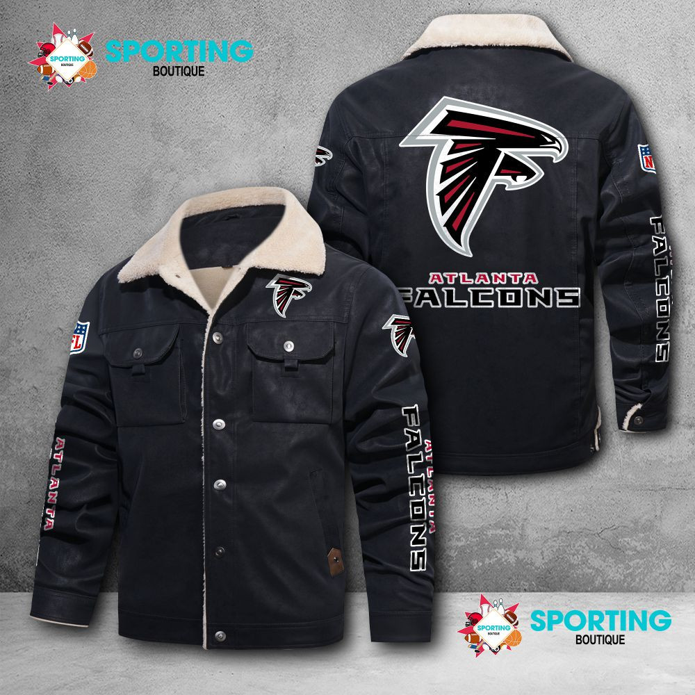 Atlanta Falcons Fleece Leather Jacket 002