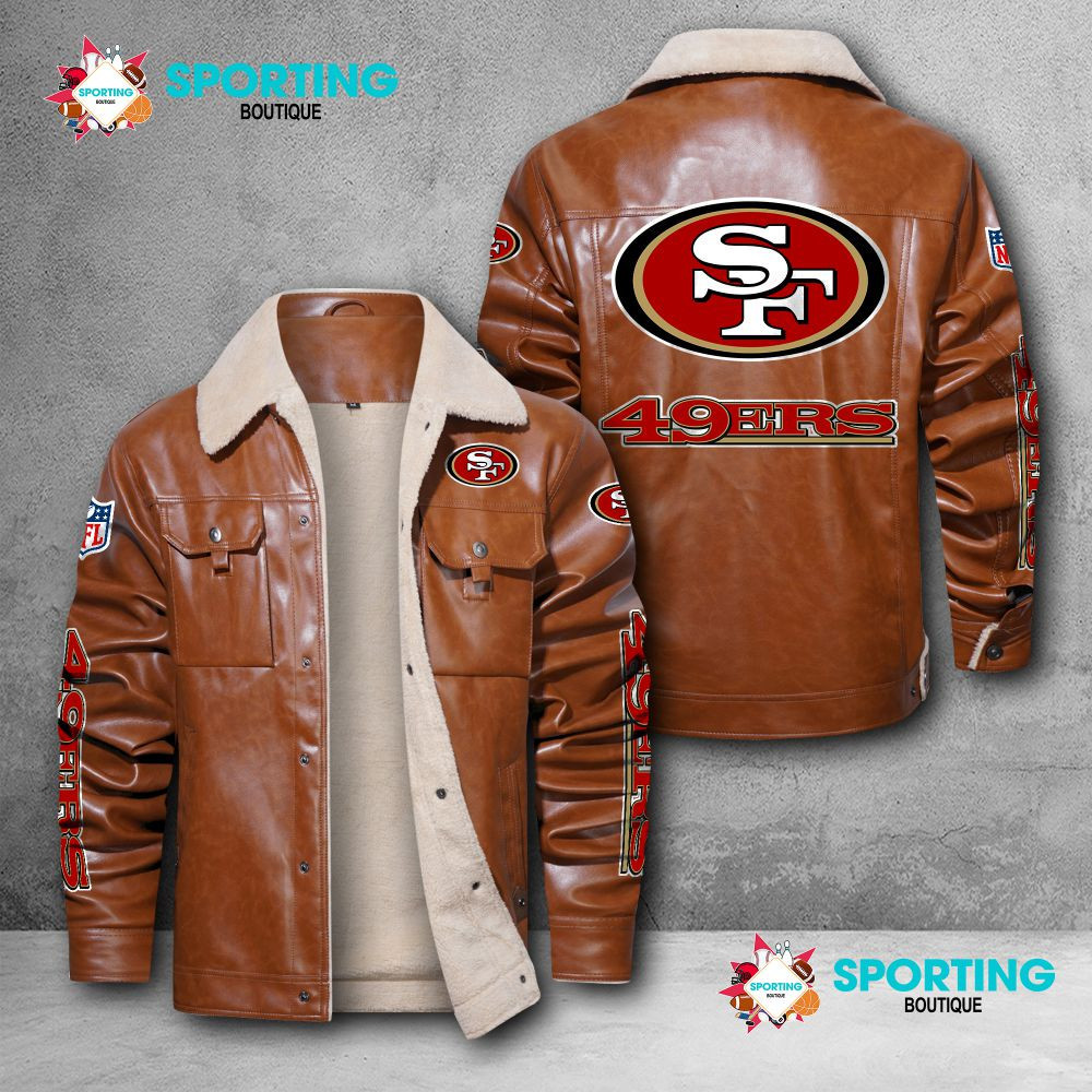 San Francisco 49ers Fleece Leather Jacket 028